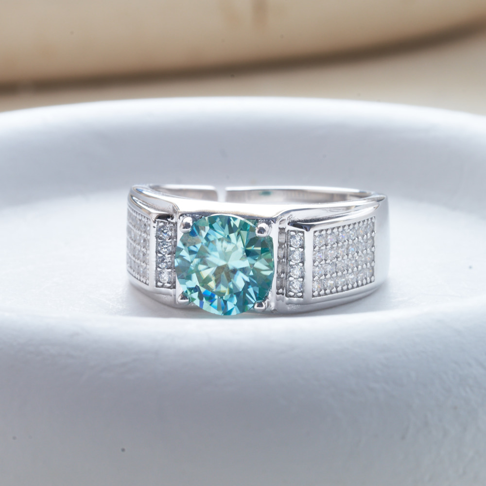 Moissanite Engagement Ring 1 Carat - 1 Karat natürliche blaue Farbe Moissan
