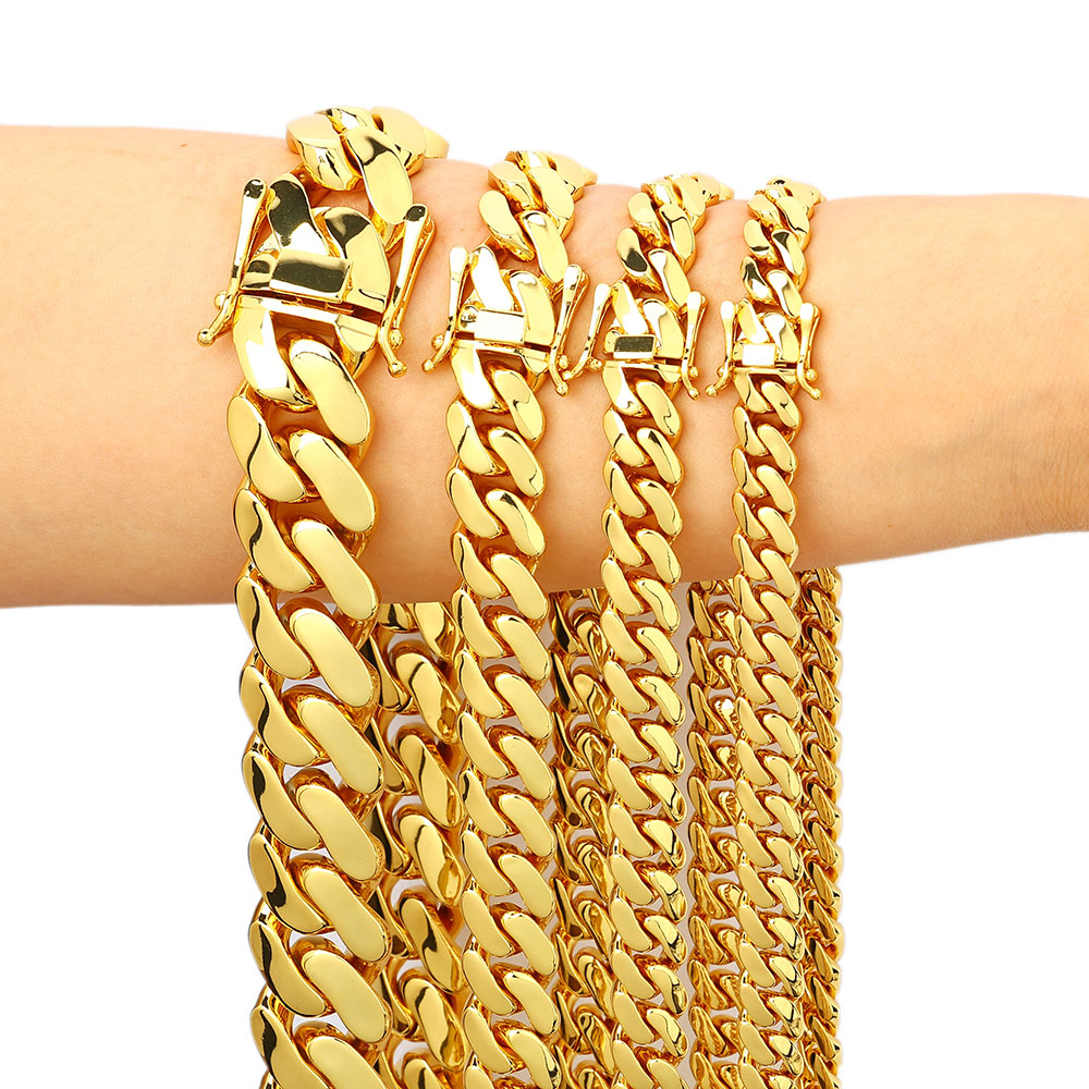 Cuban Link Chain 12Mm - Großhandel 10mm/12mm/15mm/20mm Messing Miami Cuban Link