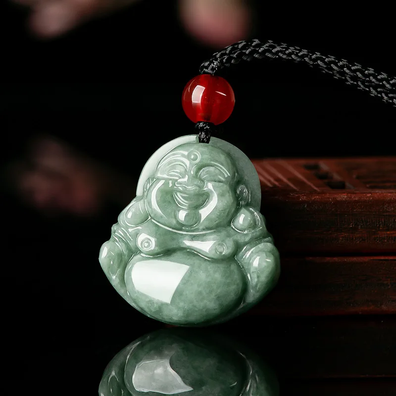 Necklaces - Grüner burmesischer Jadeit-Anhänger, Edelsteine, Geschenke für