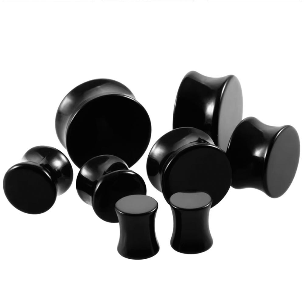 Body Jewelry - 1 Paar Acryl-Ohr-Tunnel-Plugs, einfache Designs, Ohr-Mode-Piercing,
