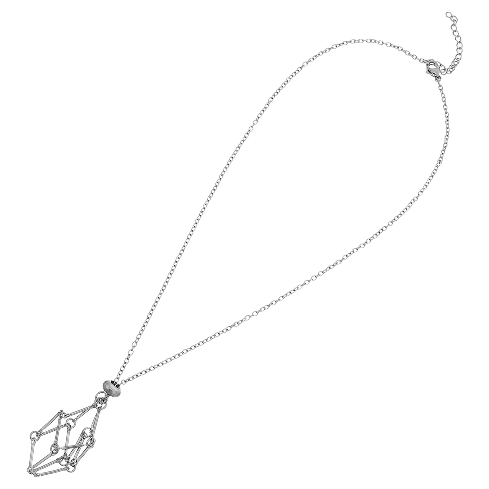 Edelstahl-Kristallkäfig-Halske – Crystal Pendant Necklace Natural Stone Bewertung und Preis