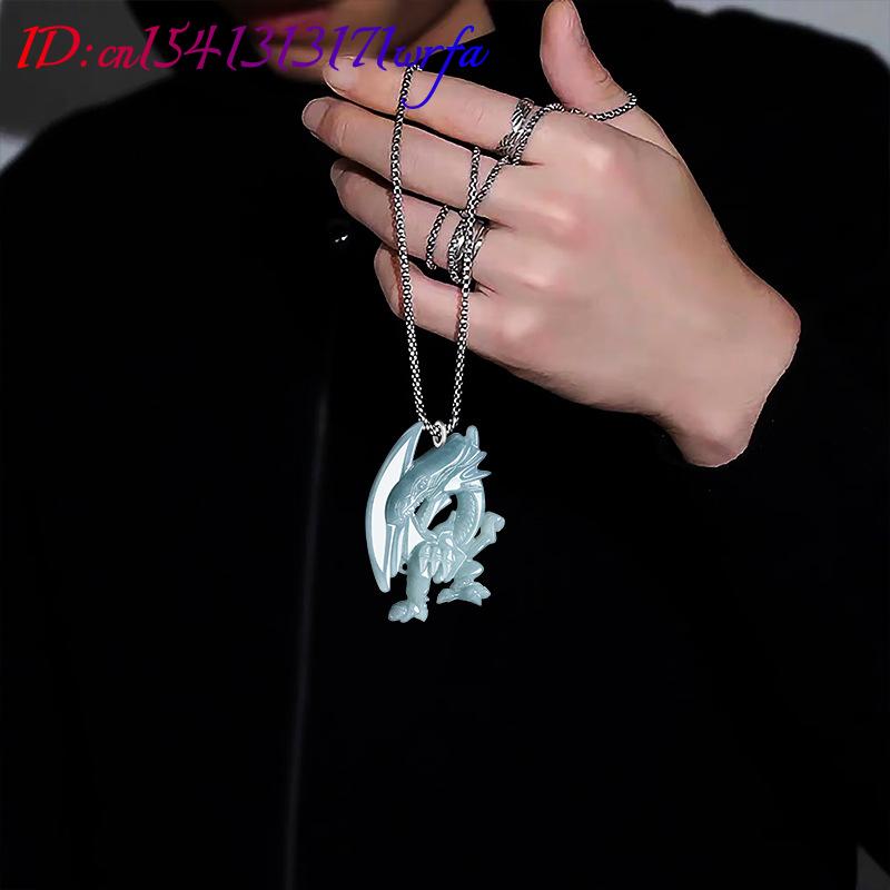 Blaue Myanmar Jadeit-Drachen-A – Necklaces Bewertung und Preis