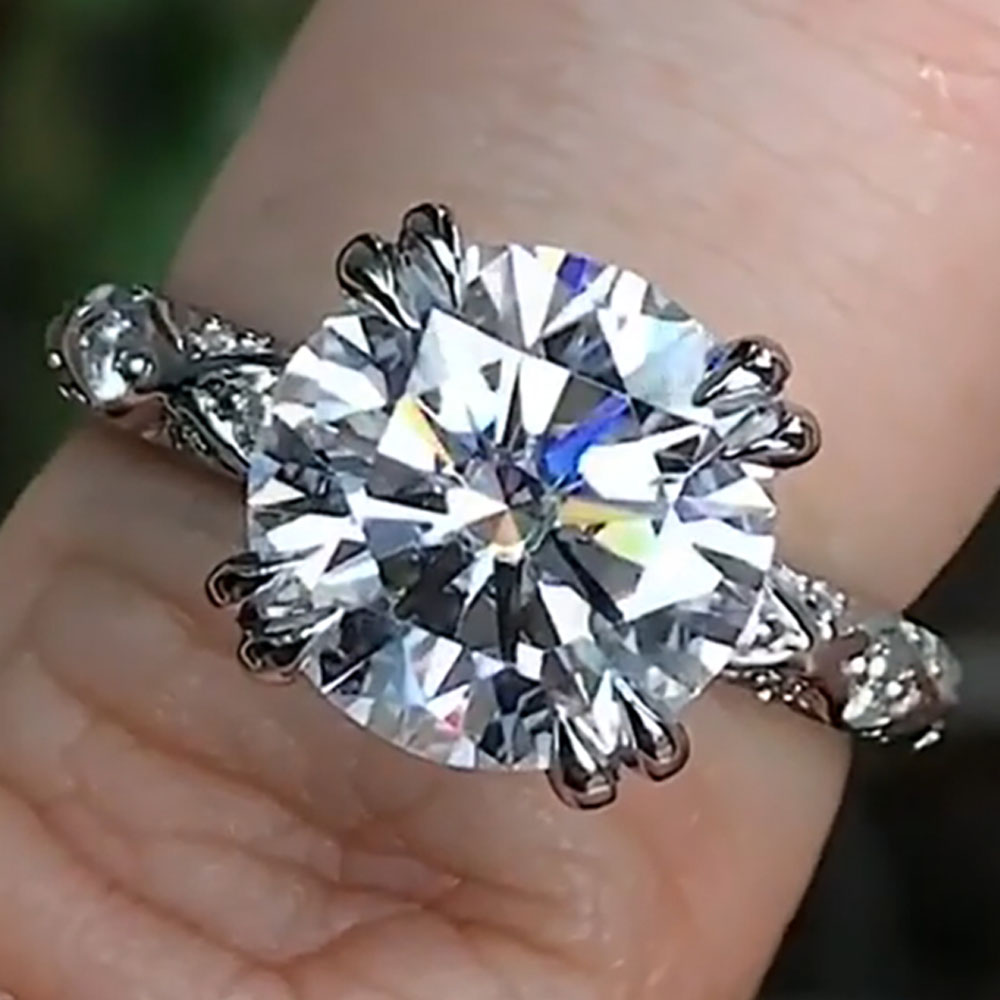 Maßgefertigter Echter Platin P – Moissanite Engagement Ring 1 Carat Bewertung und Preis