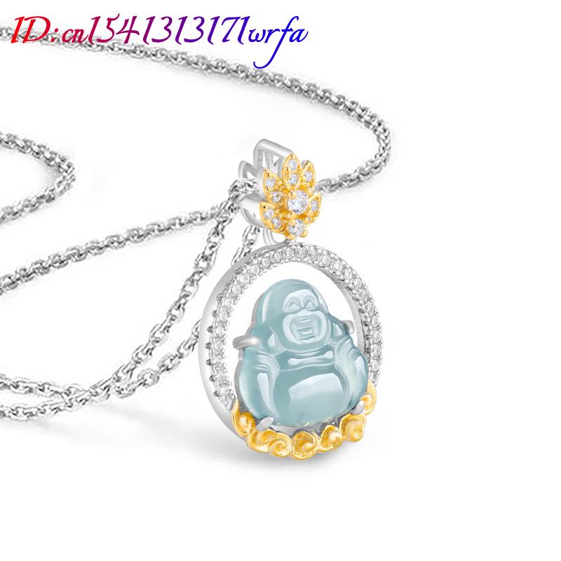 Blaue Myanmar Jadeit Maitreya  – Necklaces Bewertung und Preis
