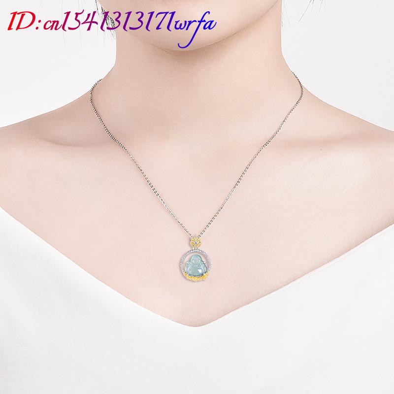Blaue Myanmar Jadeit Maitreya  – Necklaces Bewertung und Preis