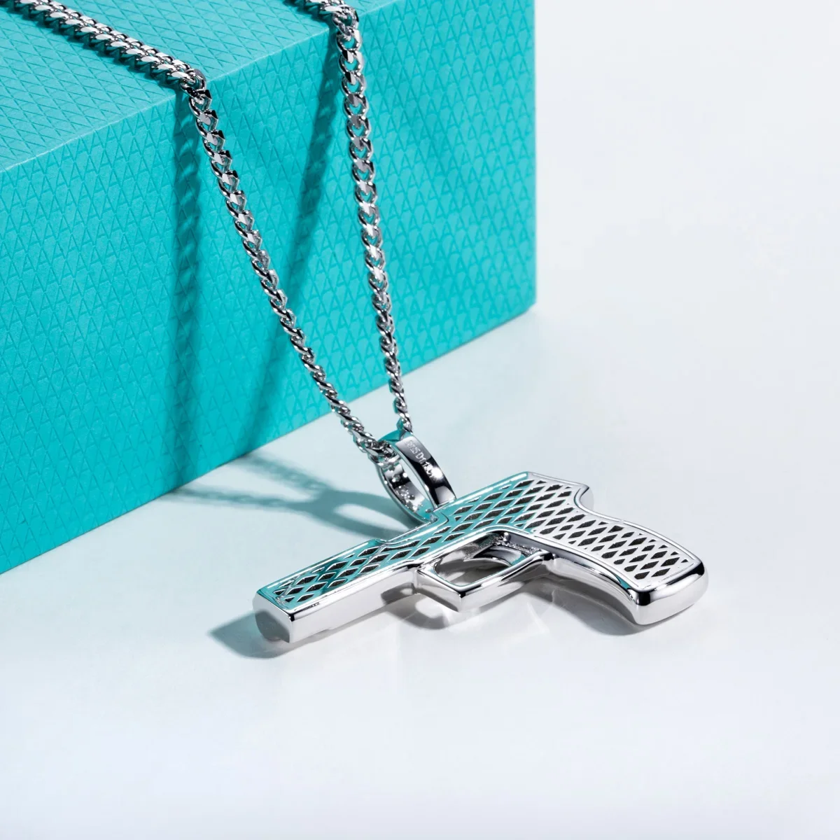 FCGJHW Moissanit-Pistolen-Anhä – 925 Sterling Silver Chain Necklace Men Bewertung und Preis
