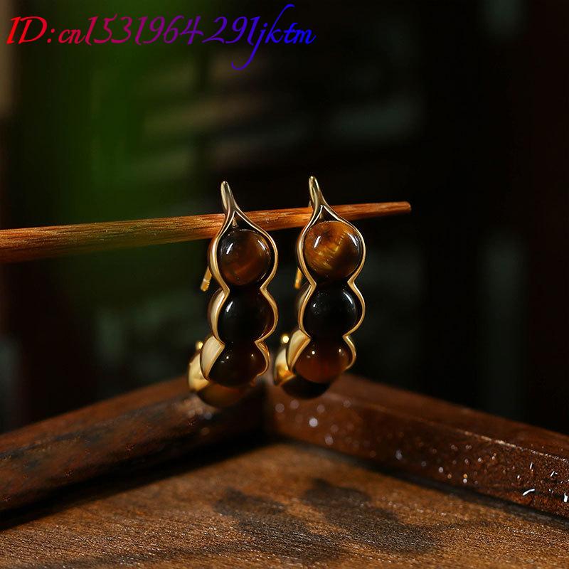 Tigerauge Pod Ohrringe Edelste – Earrings Bewertung und Preis