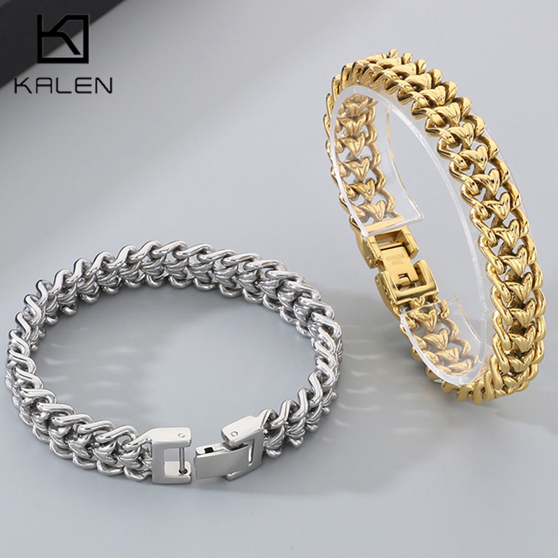KALEN Glänzendes Edelstahl-Arm – Cuban Link Chain 12Mm Bewertung und Preis