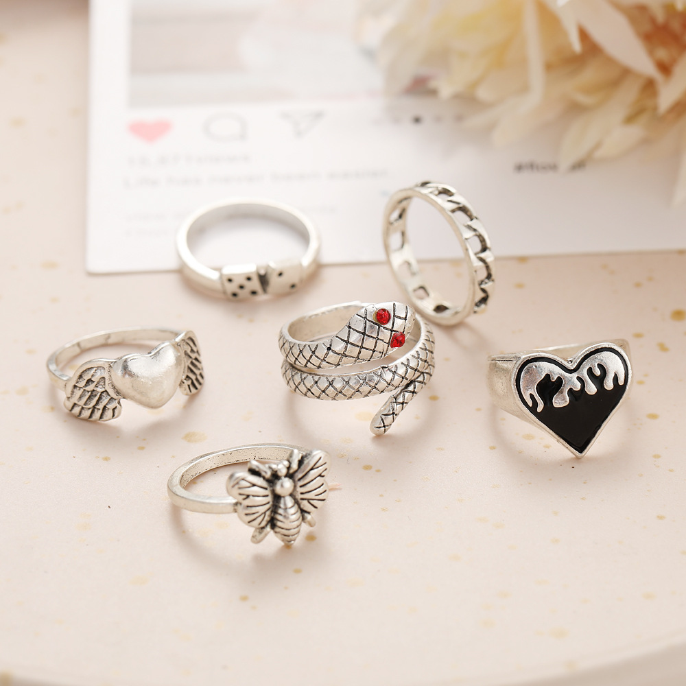 6-teiliges Set Vintage Punk Sc – Vintage Punk Knuckle Rings Set Bewertung und Preis